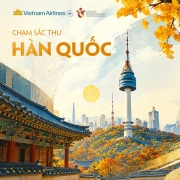 Vietnam Airlines giảm tới 50% giá vé đi Hàn Quốc mùa thu 2026