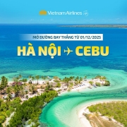 Vietnam Airlines Chính Thức Mở Đường Bay Thẳng Hà Nội – Cebu Từ 01/12/2025